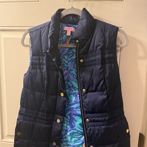 Lilly Pulitzer Navy Blue Puffer Vest
